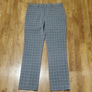 Bobby Jones Gray Windowpane Tech Pants Performance Golf Mens 34 (33.5" Inseam)